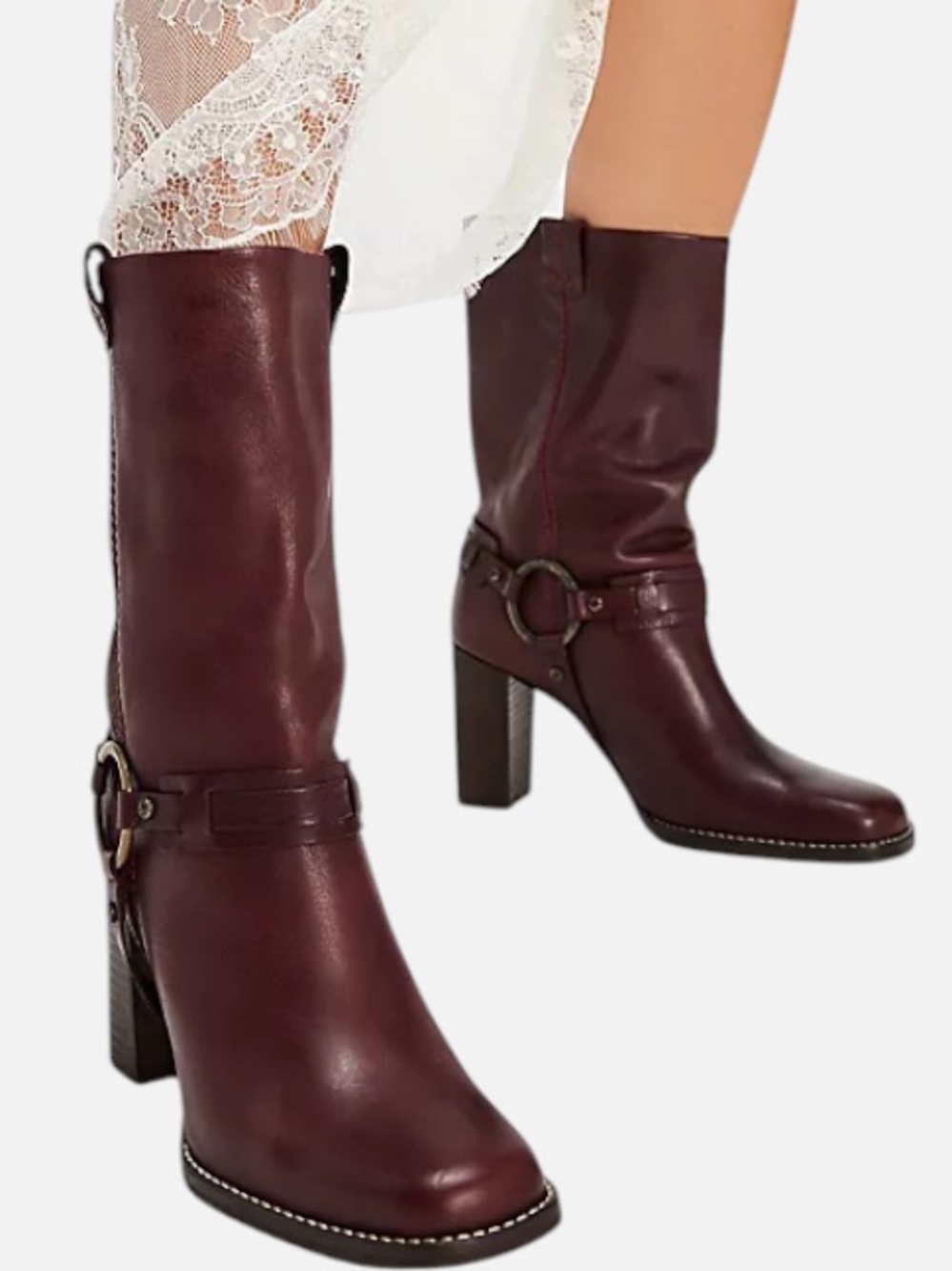 Free People Hayden Harness Boot in Cabernet Leather